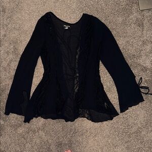 Urban Outfitters Black Lace-Up Top